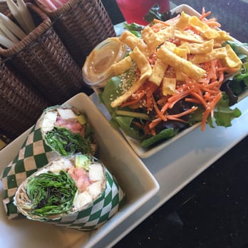 Healthy Eats - $10.98 Farmers wrap with oriental salad and drink. Good stuff. - Sandwiches Near Me - Monrovia, California Healthy Eats - $10.98 Farmers wrap with oriental salad and drink. Good stuff. - Sandwiches Near Me - Monrovia, California