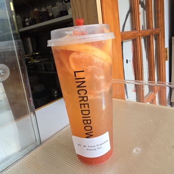 Lincredibowl - Grapefruit Oolong Tea - $6.50 as of 6/2024 - Bubble Tea Near Me - Kearny, New Jersey Lincredibowl - Grapefruit Oolong Tea - $6.50 as of 6/2024 - Bubble Tea Near Me - Kearny, New Jersey