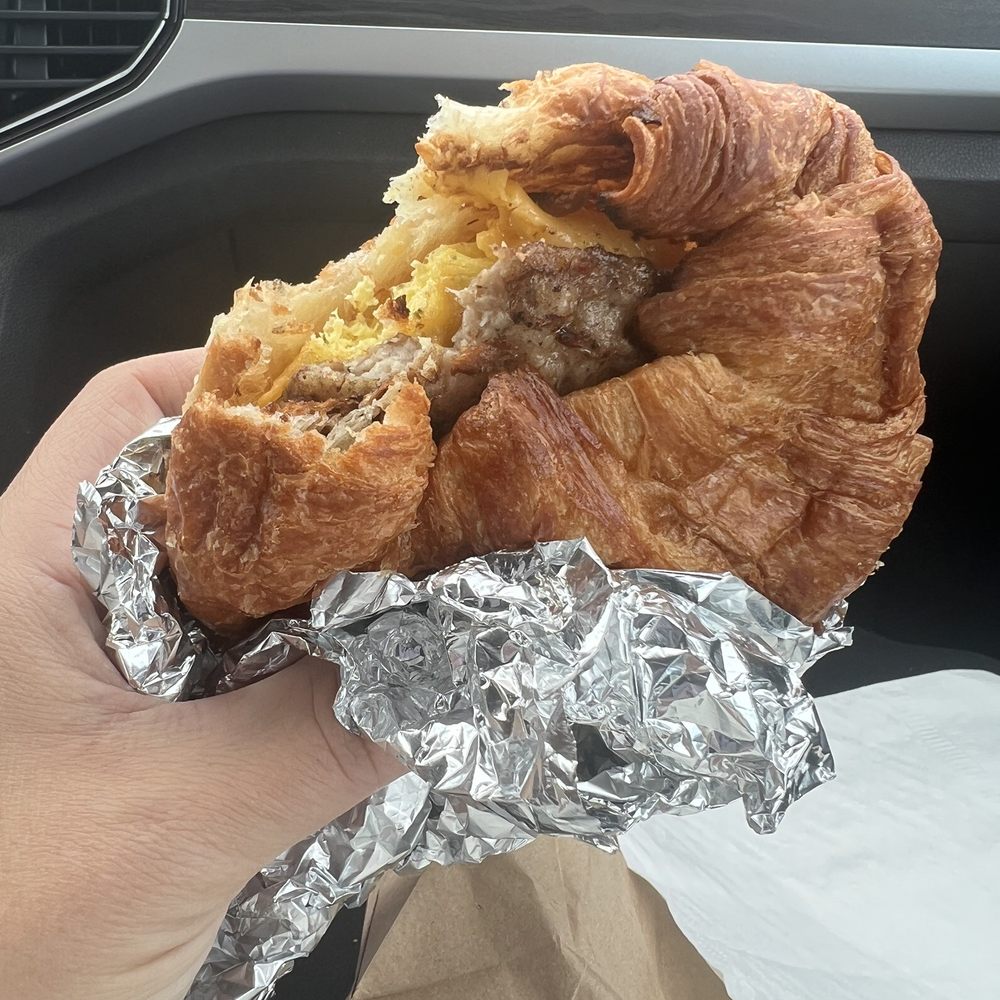 Meme’s Coffee Shop - sausage breakfast sandwich on a croissant - Coffee & Tea Near Me - Granite City, Illinois Meme’s Coffee Shop - sausage breakfast sandwich on a croissant - Coffee & Tea Near Me - Granite City, Illinois