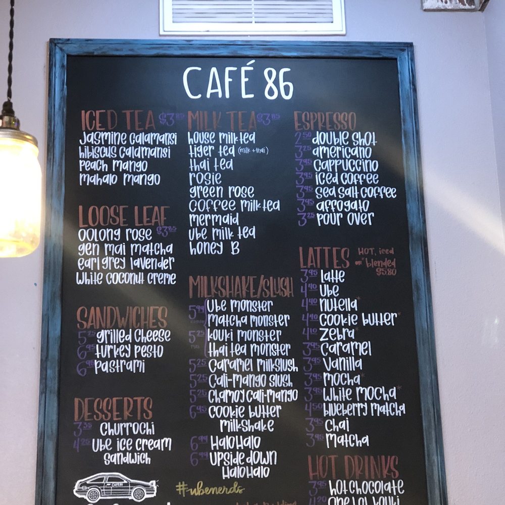 Cafe 86 - Menu - Desserts Near Me - Chula Vista, California Cafe 86 - Menu - Desserts Near Me - Chula Vista, California