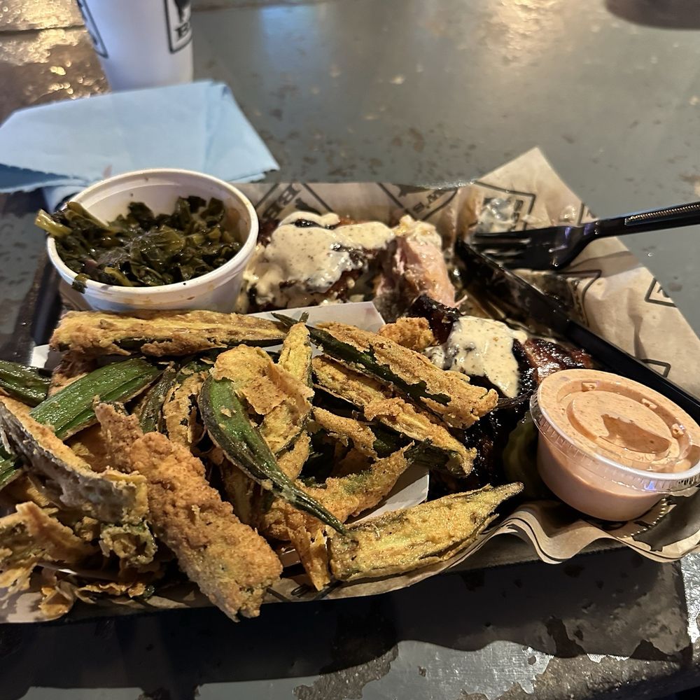 Saw's Juke Joint - Crestline - Chicken thighs. Greens and okra. - Barbeque Near Me - Birmingham, Alabama Saw's Juke Joint - Crestline - Chicken thighs. Greens and okra. - Barbeque Near Me - Birmingham, Alabama