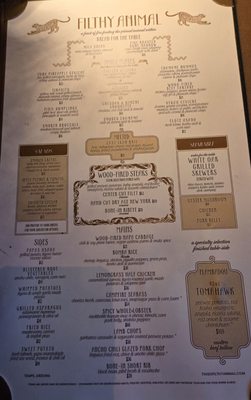 Menu photo 3 Filthy Animal Tempe, AZ