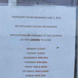 Stumphole Landing - New Hours