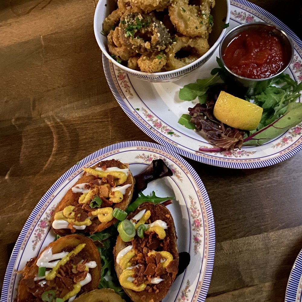 DC Vegan - King Trumpet Calamari, Potato Skins - Vegan Near Me - Washington, DC, District of Columbia