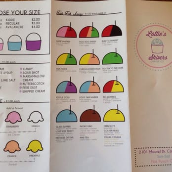 Lottie's Shivers Shaved Ice - The menus outside the shop. - Shaved Ice Near Me - Conroe, Texas