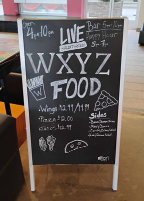 Menu photo 1 W XYZ Bar Hanover, MD