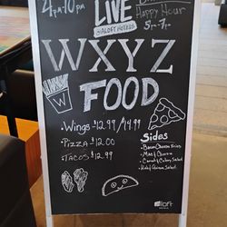 W XYZ Bar - Some current food offerings as of 07/2024. HH is 17:00-19:00 (5-7pm), but there is NO HH DISCOUNT ON FOOD.