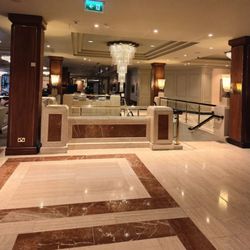 Walk up the stairs at the hotel entrance to get to the restaurant