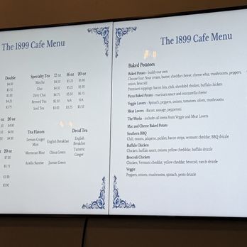 The 1899 Cafe - Menu - Coffee & Tea Near Me - Milbridge, Maine