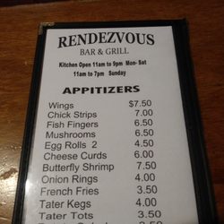 Rendezvous Bar & Grill - Menu