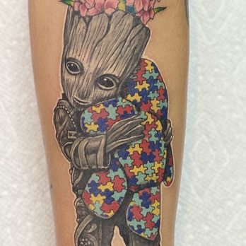 Tzar Line Studios - GROOT I AM GROOT , symbolizing my children and the month flower - Tattoo Near Me - Brooklyn, New York