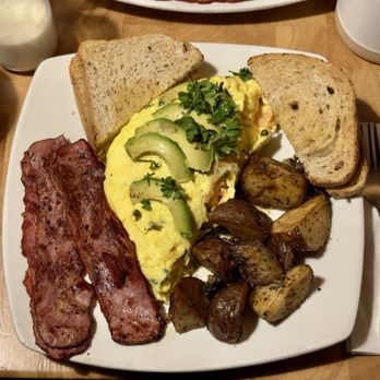Corner Cafe - Smoked Salmon Omelette with side of turkey Bacon Cheeseburger. - Breakfast & Brunch Near Me - Newport, Rhode Island