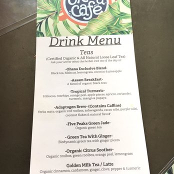 Ohana Cafe - Drink menu (Sept 2020) - Cafes Near Me - Saugerties, New York