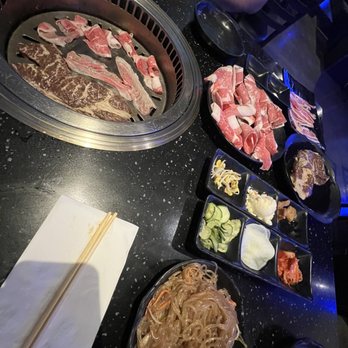 Manna BBQ | Westgate - Galbi, beef brisket and beef belly. Ban chan and japchae. All so delicious! - Korean Near Me - Glendale, Arizona