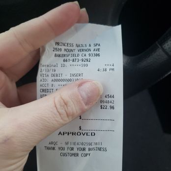 Princess Nails And Spa - Receipt and nails!! - Nail Salons Near Me - Bakersfield, California Princess Nails And Spa - Receipt and nails!! - Nail Salons Near Me - Bakersfield, California