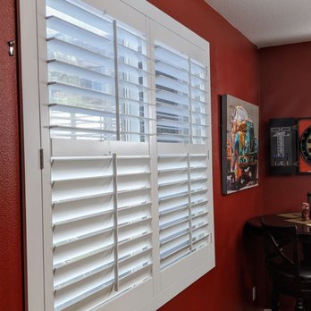 Shutter Effex - 100 basswood shutters installed in my great room. - Shutters Near Me