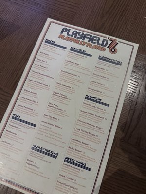 Menu photo 4 Playfield 76 Reno, NV Menu photo 4 Playfield 76 Reno, NV