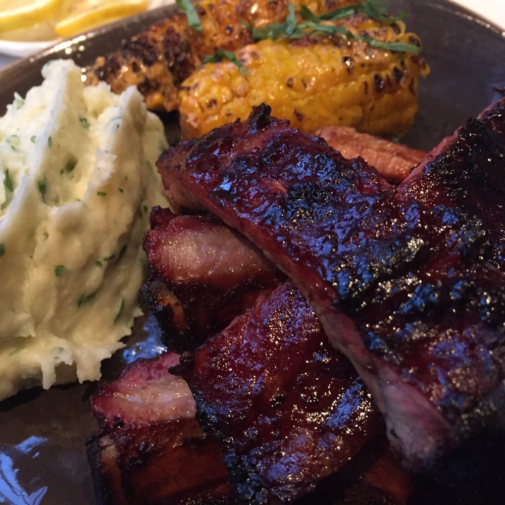 Buckeye Roadhouse - The BBQ baby back ribs with corn and horseradish potatoes!! :) yum!!! - American Near Me - Mill Valley, California Buckeye Roadhouse - The BBQ baby back ribs with corn and horseradish potatoes!! :) yum!!! - American Near Me - Mill Valley, California