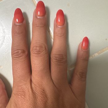 Glamour Nails & Spa - You can see the dip powder fading closer to the bottom of the nail. This is 4 days after I got them done. Has an ombré look now - Nail Salons Near Me - Norco, California