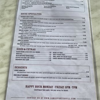 Sam's - Blue Turtle Bay - Menu 1 - Sports Bars Near Me - Old Hickory, Tennessee