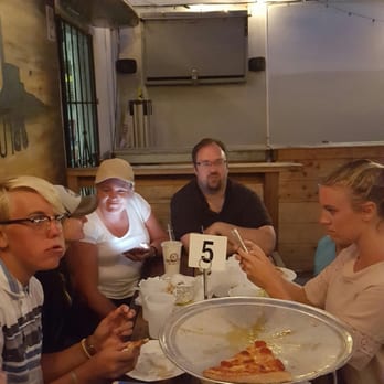 Knockout Pizza - Eating in the back patio area.... - Pizza Near Me - Carlsbad, California