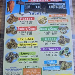 El Tacquito Loco - Menu