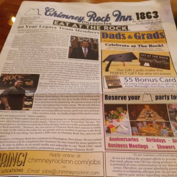 Chimney Rock Inn - Menu - American Near Me - Flemington, New Jersey