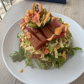 Benny's On The Beach - Pier - Ahi Tuna Tostada* - Seafood Near Me - Lake Worth Beach, Florida Benny's On The Beach - Pier - Ahi Tuna Tostada* - Seafood Near Me - Lake Worth Beach, Florida