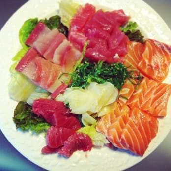 Sunh Fish - Sashimi , tuna and hamachi garnished with ginger and seaweeds salad - Seafood Markets Near Me - Sacramento, California Sunh Fish - Sashimi , tuna and hamachi garnished with ginger and seaweeds salad - Seafood Markets Near Me - Sacramento, California