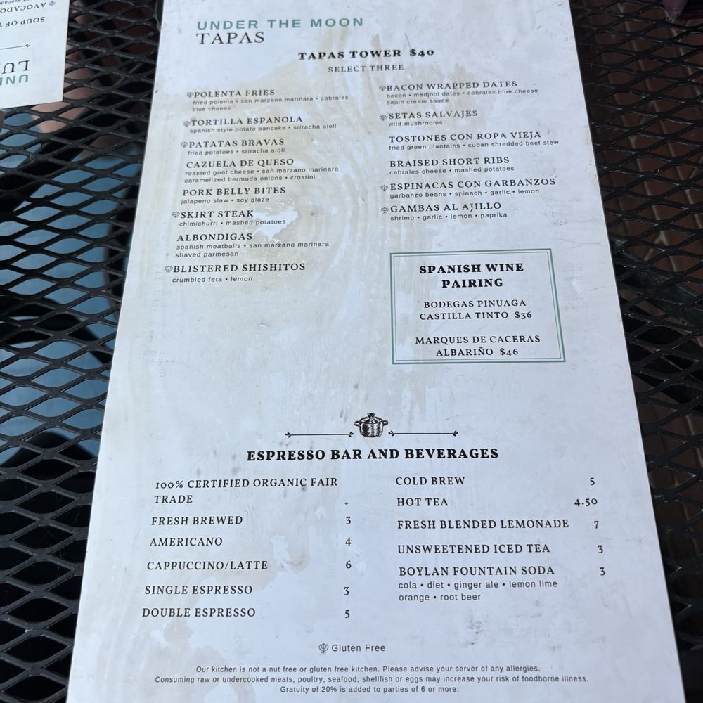 Under the Moon Cafe - Menu - Tapas/Small Plates Near Me - Lambertville, New Jersey Under the Moon Cafe - Menu - Tapas/Small Plates Near Me - Lambertville, New Jersey