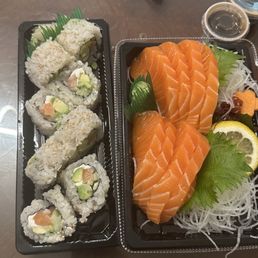 Philadelphia Roll and Salmon Sashimi