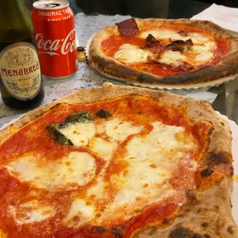 Gusta Pizza - Margherita (front) and Calabrese (back) - Italian Near Me - Florence, FI