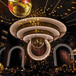 Drop Dead Gorgeous - Disco Ball Entrance on the left.  DJ booth behind.