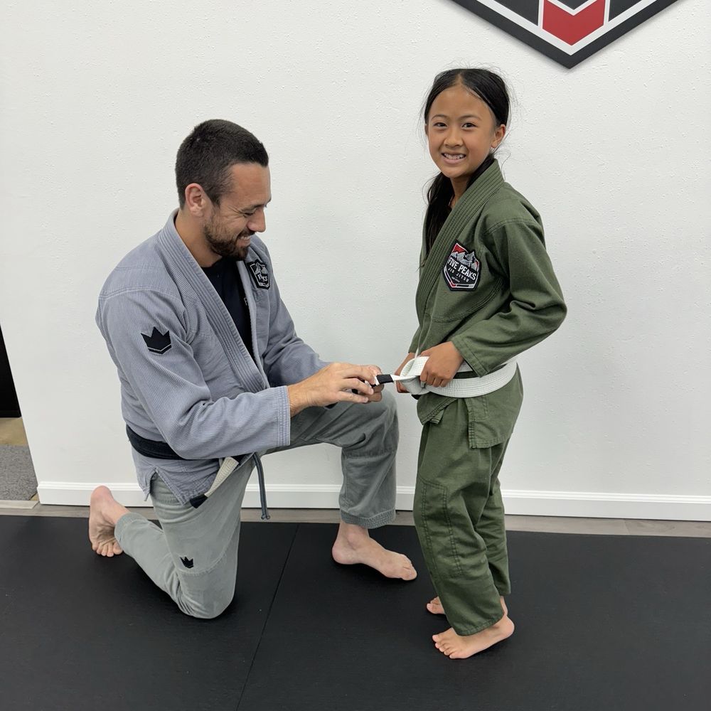 Five Peaks Jiu Jitsu- Tierrasanta Jiu Jitsu Academy - Promotion day, earning her stripe - Brazilian Jiu-jitsu Near Me - San Diego, California