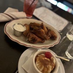 Crimson DC - Chicken Wings w/ Old bay + Caramel-Cinnamon Rice Pudding