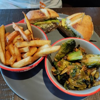 Nando's Peri-Peri - Chicken Breast Sandwich,  Brussel Sprouts and Fries - Chicken Shop Near Me - Lanham, Maryland