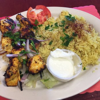 Zamaan Cafe - Shish Tawook with the yummy garlic sauce front and center! - Mediterranean Near Me - Ann Arbor, Michigan Zamaan Cafe - Shish Tawook with the yummy garlic sauce front and center! - Mediterranean Near Me - Ann Arbor, Michigan