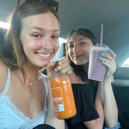 OJ got away + nutty smoothie (forgot the name) OJ got away + nutty smoothie (forgot the name)