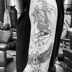 JoJo Black Tattoo - Work in progress Egyptian Sleeve