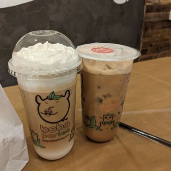 Boba ParTea - Left to right  Latte with cheese foam and vietnamese coffee - Bakeries Near Me - Baton Rouge, Louisiana