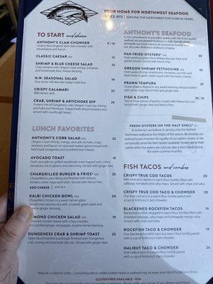 Menu photo 4 Anthony's HomePort Everett Everett, WA