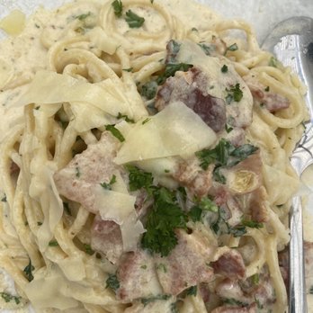 Brava Garden Eatery - Homemade Spaghetti Alla Carbonara- wish the protein was crispier - Wine Bars Near Me - Pleasanton, California
