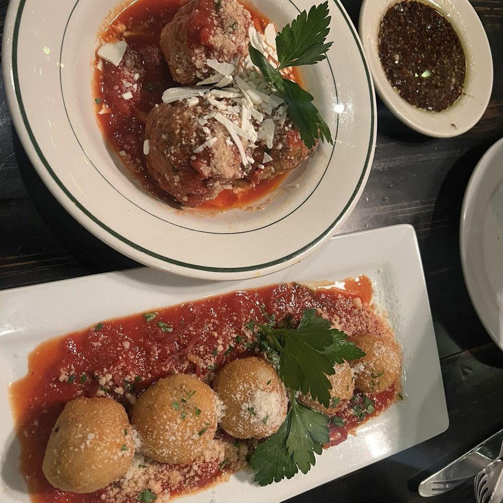 Arancini and meatballs