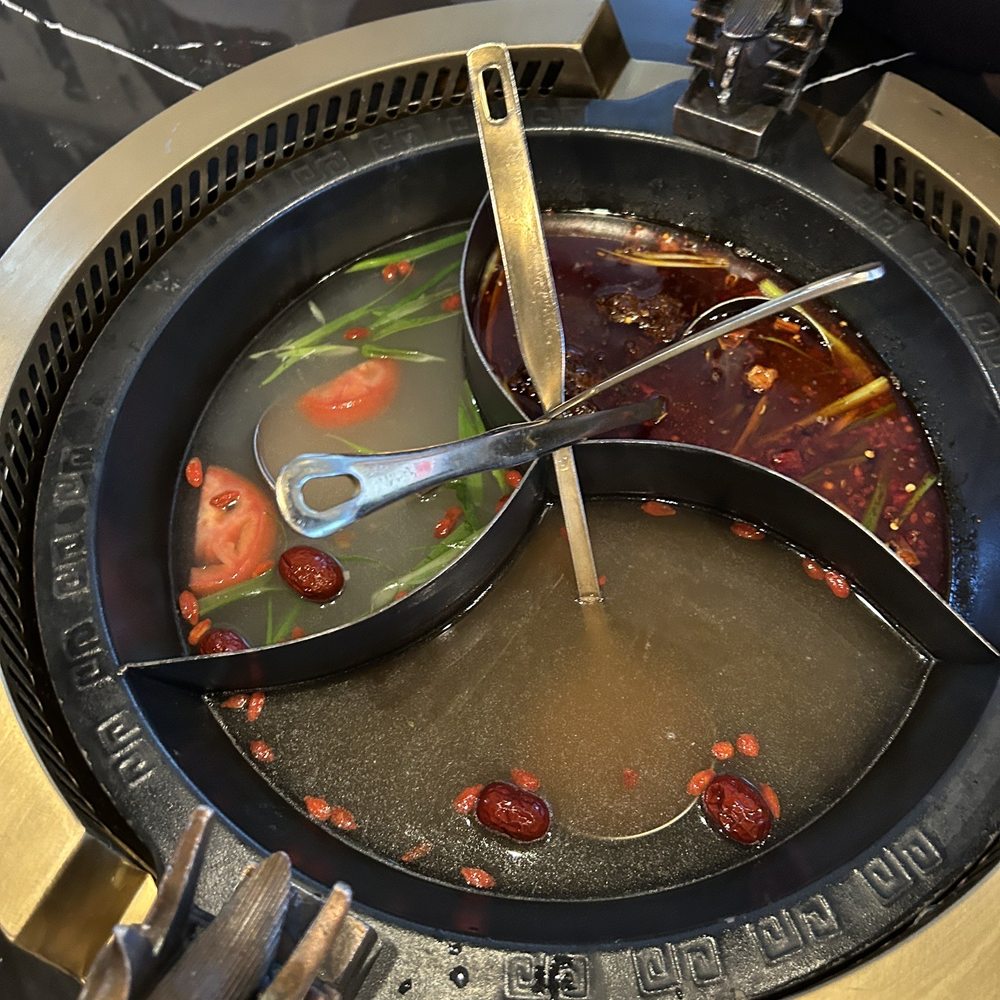 So Hot Hotpot - 3 Broth Bowl- to cook the food in - Hot Pot Near Me - Cary, North Carolina