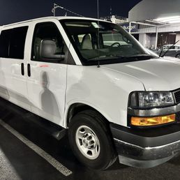Old school 12 passenger van that was very outdated!