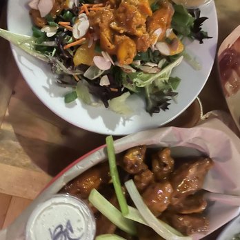 Fire On The Mountain - Spicy peanut chicken tender Asian salad and 12 wings - Chicken Wings Near Me - Denver, Colorado Fire On The Mountain - Spicy peanut chicken tender Asian salad and 12 wings - Chicken Wings Near Me - Denver, Colorado