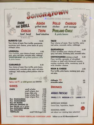Menu photo 4 Sonoratown Long Beach, CA