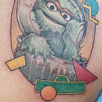 Red Rocket Tattoo - Oscar the Grouch - Tattoo Near Me - New York, New York Red Rocket Tattoo - Oscar the Grouch - Tattoo Near Me - New York, New York