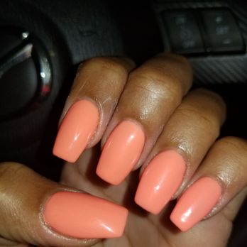 The Nail Lounge - Nails by Long. DND Soft Orange polish. - Nail Salons Near Me - Miramar, Florida The Nail Lounge - Nails by Long. DND Soft Orange polish. - Nail Salons Near Me - Miramar, Florida