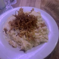 Waldfee - Cheese Späzle. Good but very rich. Weird with the fried onions on top